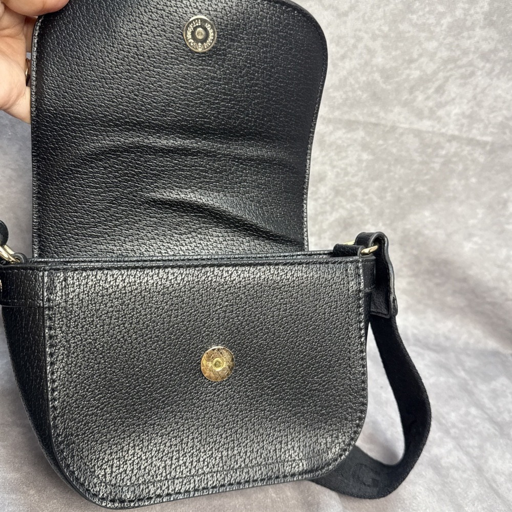 True Religion Stylish Mini Flap Horseshoe Logo Crossbody Bag Black - Picture 8 of 16